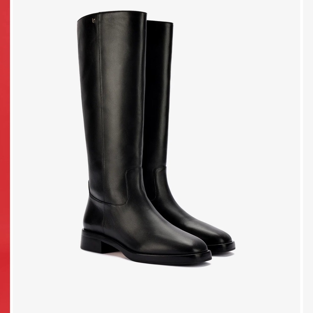Elegant Black Leather Knee-High Boots